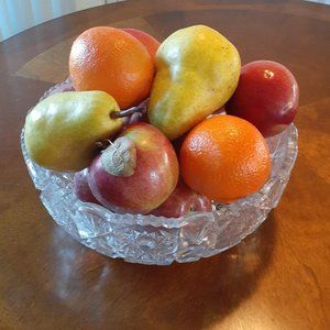 Vintage 70s Crystal Deep-cut Stem Design Fruit Bowl Stunning Heavy Vase